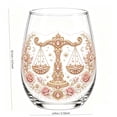 thumbnail image 3 of SLYNSHome Stemless Wine Glass With Vintage Embroidery Style, Astrology Horoscope Printed Wine Cup, Zodiac Sign Drinkware Gift, 3 of 7