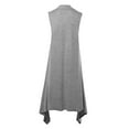 thumbnail image 3 of A2Y Women's Open Front Long Line Soft Sweater Sleeveless Vest Heather Grey ONESIZE, 3 of 5