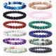thumbnail image 2 of Xiao Hua Pulsera de cuentas hecha a mano, adecuada tanto para hombres como para mujeres, pulsera de cuentas de piedra de cristal natural de 8 mm (negro mate), 2 of 4