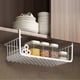 thumbnail image 1 of Cesta de almacenamiento debajo del estante, multiusos, totalmente de metal, cesta de alambre debajo del estante para cocina, oficina, despensa, escritorio, estantería L, color blanco, 1 of 3