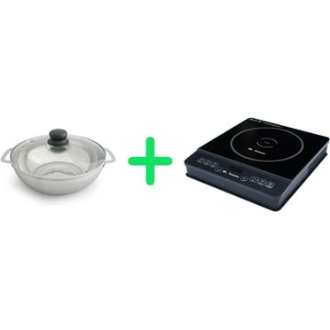 1800W Induction Cooktop   Stainless Steel Pot