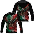 thumbnail image 6 of Custom Mexico Shirts Personalized Name Mexican 3D Flag Shirt for Men Women Aztec Unisex Short Sleeves US Eagle Pride Camisas (Polyester, Q3) (ZipHoodie, XL), 6 of 9