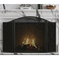 thumbnail image 4 of Fire Beauty Fireplace Screen 3 Panel Wrought Iron Black Metal 48"(L) x30(H) Spark Guard Cover(Black), 4 of 8