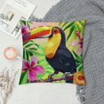 thumbnail image 2 of ONETECH Tropical Birds Toucan Throw Pillow Covers Parrot Flowers Leaves Decorative Pillow Cases Cushion Covers for Sofa Couch Car Bedroom Home Decor, 2 of 5