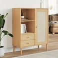 thumbnail image 1 of vidaXL Highboard SENJA Rattan Look Brown 90x40x112 cm Solid Wood Pine, 1 of 5
