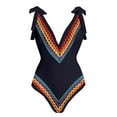 thumbnail image 3 of One Piece Swimsuit with Matching Cover Ups for Women Lace Up Bikini 2 Piece Sets High Cut Push Up Bathing Suit, 3 of 6