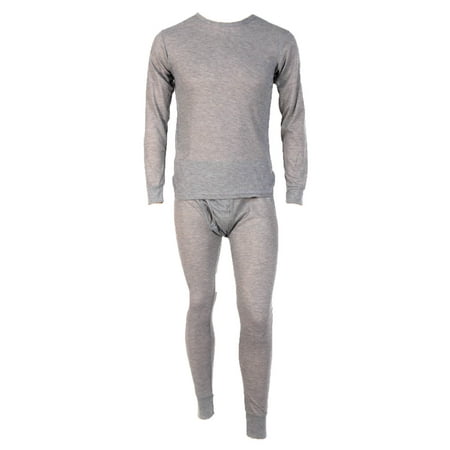 SLM Men's Two Piece Waffle Long Johns Thermal Underwear Set Crew Neck Top  and Bottom