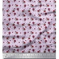 thumbnail image 1 of Soimoi Tissu en Soie Violet Imprimé Floral Labyrinthe & Rose au Mètre 42 Pouces de Large, 1 of 6