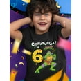 thumbnail image 2 of 6th Birthday Shirt TMNT Mutant Ninja Pizza for Boys Youth Kids T-Shirt Small Black, 2 of 4