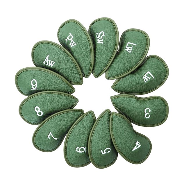 12 Pack Golf Irons Club Wedge Iron Protective Head Cover with Numbers Embroidery