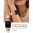 thumbnail image 2 of Wearlizer Leather Watch Band Compatible with Apple Watch Bands Women 38/40/41/42/44/45/46/49mm Slim X-Shape Metal Buckle Strap for Series 11/10/9/8/7/6/5/4/3/SE/Ultra 3/2/1, 2 of 6