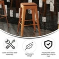 thumbnail image 6 of BizChair Stacking Backless Barstool, Orange/Teak, 6 of 12