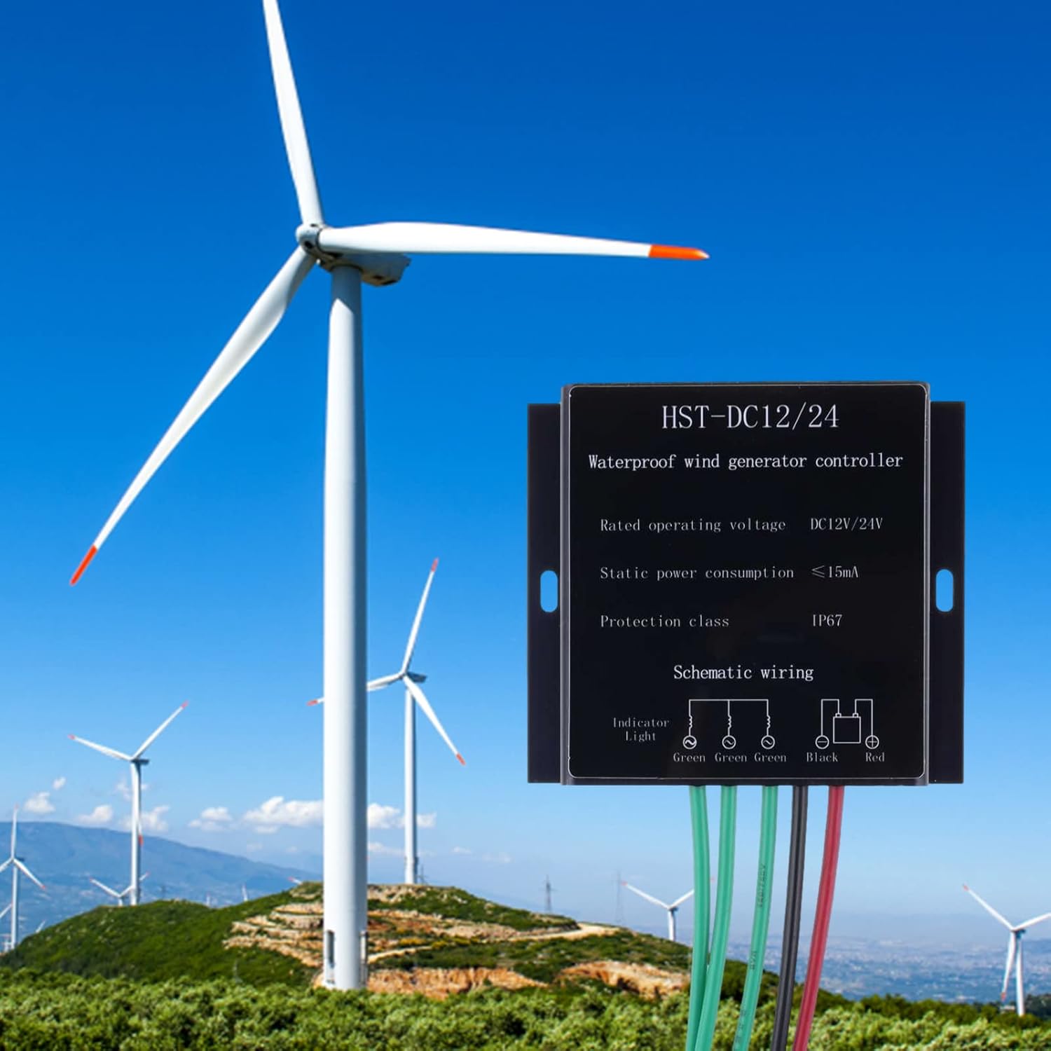1200W-3000W Wind Solar Hybrid Controller, Wind Turbine Generator Controller Battery Charge Regulator,12V 24V 48V,24v