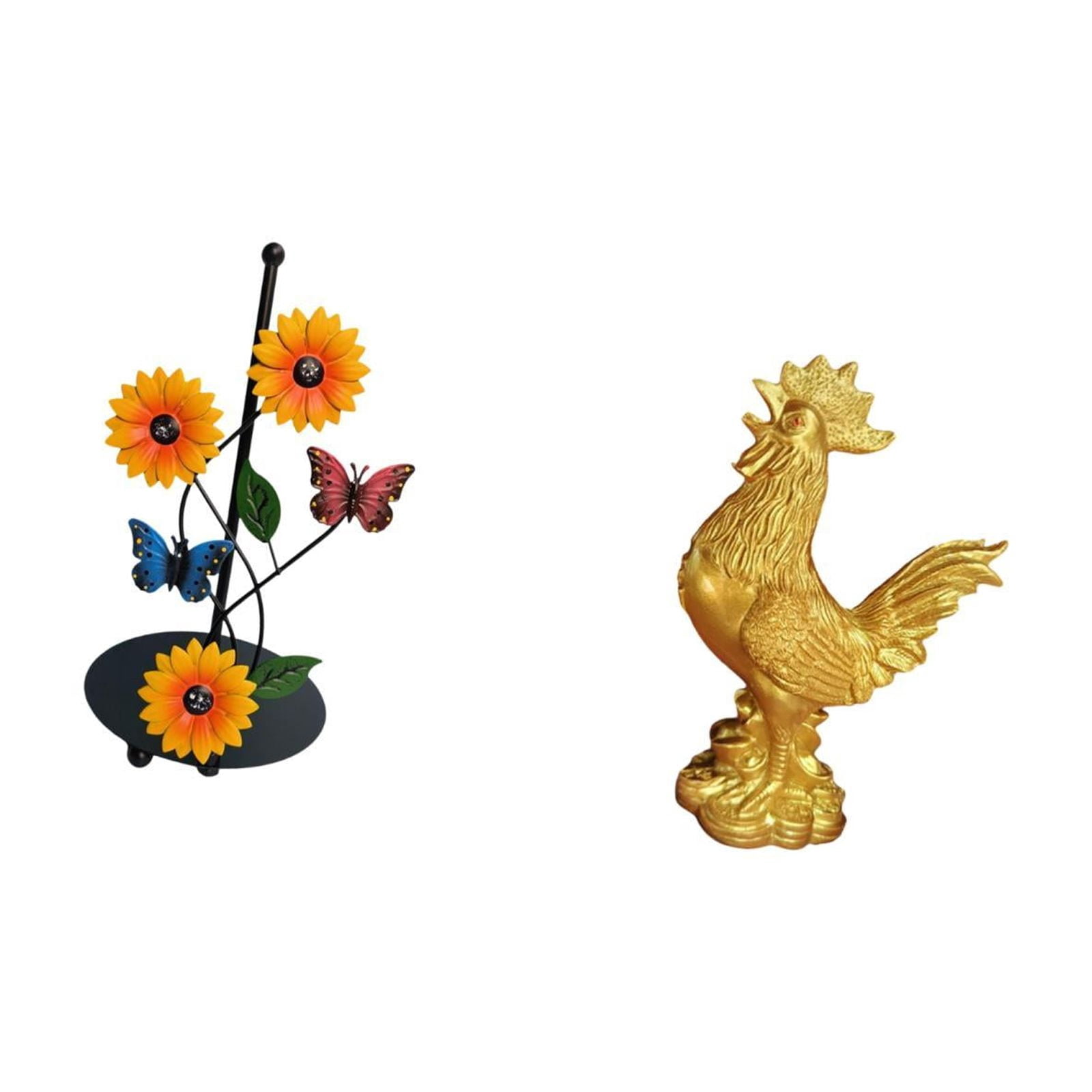 Fiocias Chicken Paper Towel Holder Dispenser Non Slip Vertical Tissue Holder Rack Feng Shui Decor Home Decorations Statue Cock Sculpture for Birthday