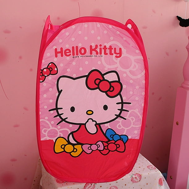 Sanrio-cesto de ropa sucia de Hello Kitty, cubo plegable, cesta de lavandería, cesta de almacenamiento de ropa para el hogar, juguete