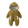 thumbnail image 2 of SKIYLEVZ Baby Unisex Bodysuits Toddler Baby Clothes Plush Long Sleeve Polar Fleece Hooded Jumpsuit Infant Winter Outfit Soft Warm Clothes Cute Romper Newborn Infant Jumpsuit, 2 of 4