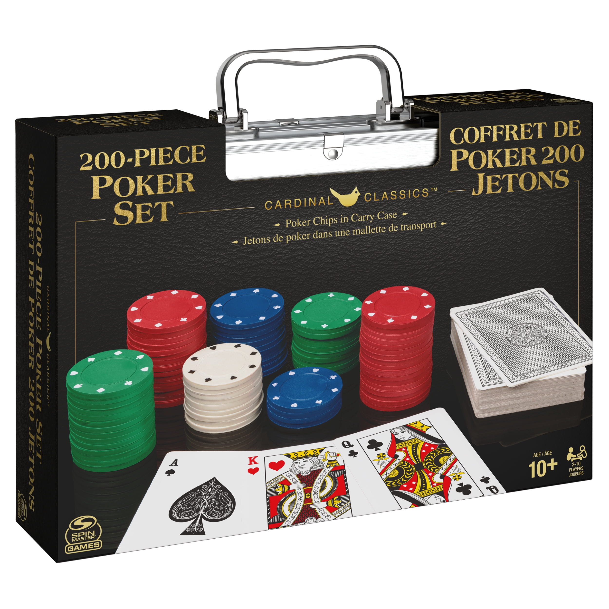 Professional Texas Hold 'Em Poker Set, Classic Game with 200 Dual