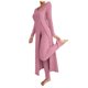 thumbnail image 2 of Pincandy Women's Solid Color Pajama Set - Crew Neck Long Sleeve Top & Pants, Casual & Comfortable for Homewear, 2 of 6