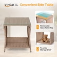 thumbnail image 4 of Ktaxon Wicker Side Table, Small Size Coffee End Table Outdoor Side Table for Garden, Deck, Porch, Yard w/ Glass Table Top, Natural, 4 of 6