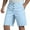 Light Blue, variant on MIXUE Mens Shorts Summer Solid Color Spring Fashion Linen Button Up Casual Breathable Straight Leg Mens Workout Shorts Sportwear,Brown,M