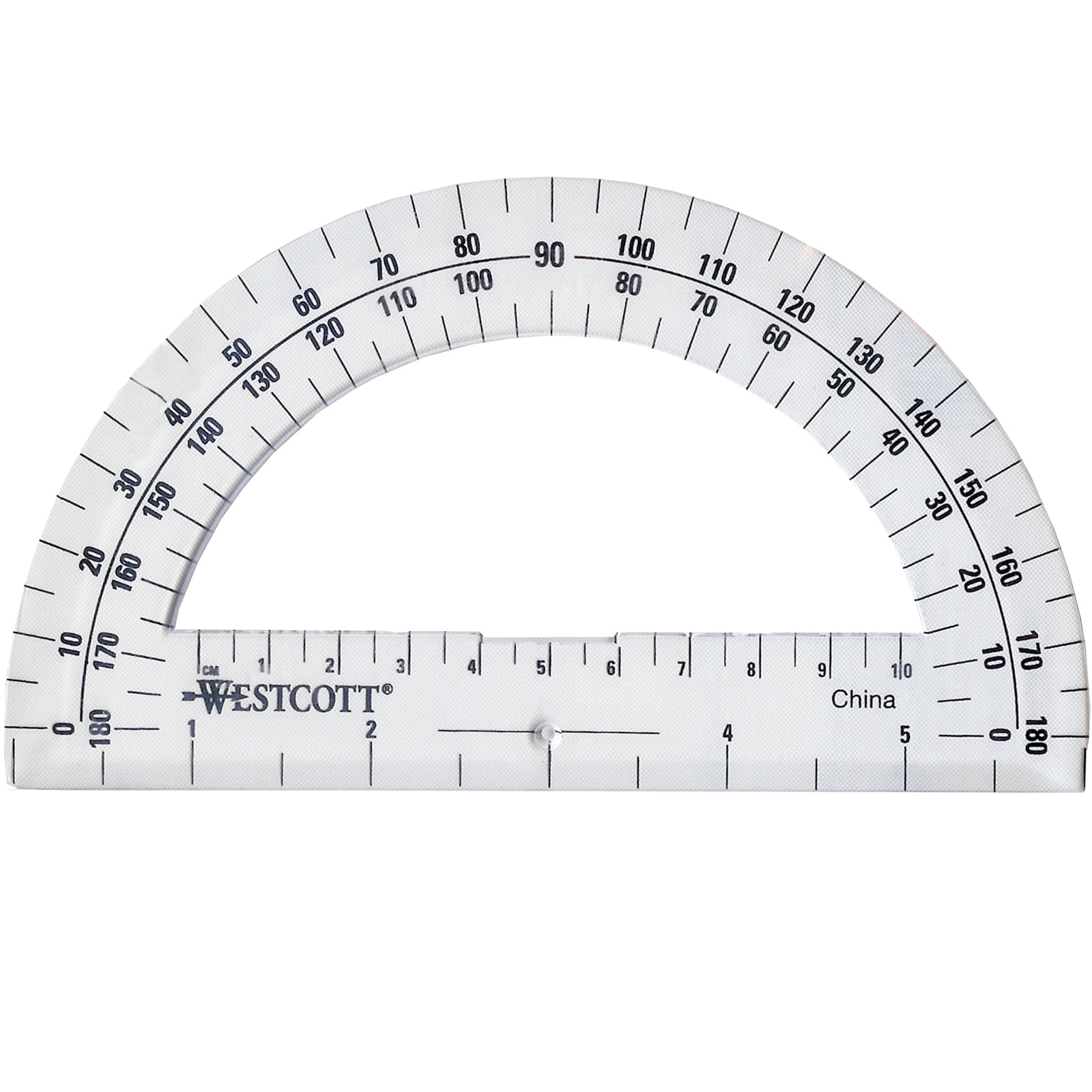 Westcott Protractor 6", 180 degree, Clear, Pack of 36