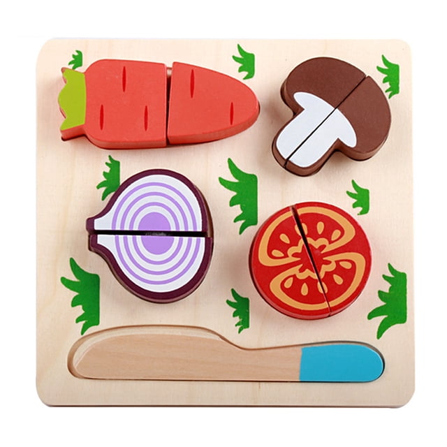 Woode Cut Toy Frutas Verduras Postre Niños Cocina Juguete Alimentos Pretend Play Puzzle Educativo Niños seitruly WJ4043-04B