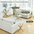 thumbnail image 5 of Gold Glass Oval Console Table, Modern Style Entryway Hallway Narrow Sofa Table, Entrance for Entryway, Living Room, Foyer, Hallway, Office， 45" Lx18 Wx30 H Gold, 5 of 7