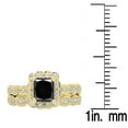 thumbnail image 3 of Dazzlingrock Collection 1.80 Carat (ctw) 10K Black & White Diamond Bridal Halo Engagement Ring Set, Yellow Gold, Size 6, 3 of 3
