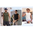 thumbnail image 6 of RICHCOIN Mens Tank Top Round Neck Sleeveless Muscle Shirts Lightweight Summer Beach Textured Tee, 6 of 7