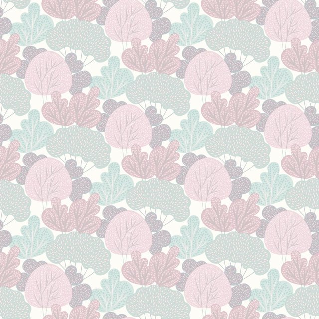 Muriva - Papel Pintado de Pared My Kingdom Wood Grove (Rosa, Cerceta)