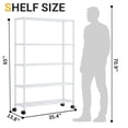 thumbnail image 2 of Ktaxon Commercial 5 Tier Storage Rack, Adjustable Rolling Metal Garage Shelving Chrome, 35''W x 14''D x 65''H, Capacity for 440lbs White, 2 of 18