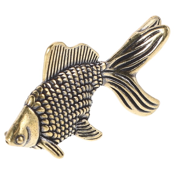 HEMOTON Golden Copper Koi Fish Decor for Feng Shui Good Luck and Financial Prosperity Ideal for Home Office