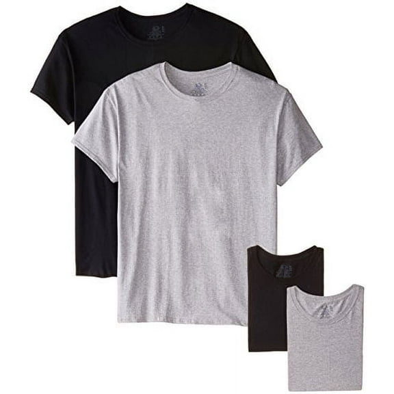 Fruit of the Loom Men's Crew Neck T-Shirt Multipack (Black/Gray, X-Large (42"-44" Chest))