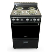 Premium Levella 24 in. 2.7 cu.ft. Single Oven Electric Range with 4 Burners and Storage Drawer in Black