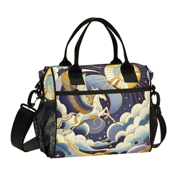 Unicorn on Moon Clouds Cooler Bag Lunch Bag Soft Cooler Cooling Tote Insulated Lunch Box for Adult Men Women