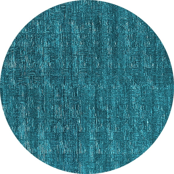 Ahgly Company Indoor Round Solid Light Blue Modern Area Rugs, 5' Round