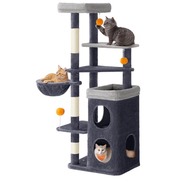 Torre para Gatos Alta Feandrea con 2 Cuevas y 3 Rascadores