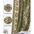 thumbnail image 3 of Green Boho Chic Blackout Curtains for Bedroom Living Room Darkening Curtains 90 Inch Traditional Classic Geometric Rustic Black Out Window Curtain Privacy Window Treatment Grommet Drapes 52"x90"x2, 3 of 9