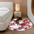thumbnail image 2 of Round Rug 4Ft Washable Non-Slip, Red Plum Circle Area Rugs for Living Room Bedroom, Nature Flowers Branches Chinese Painting Indoor Floor Mats Carpet Runner for Home Decor Aesthetic, 2 of 8