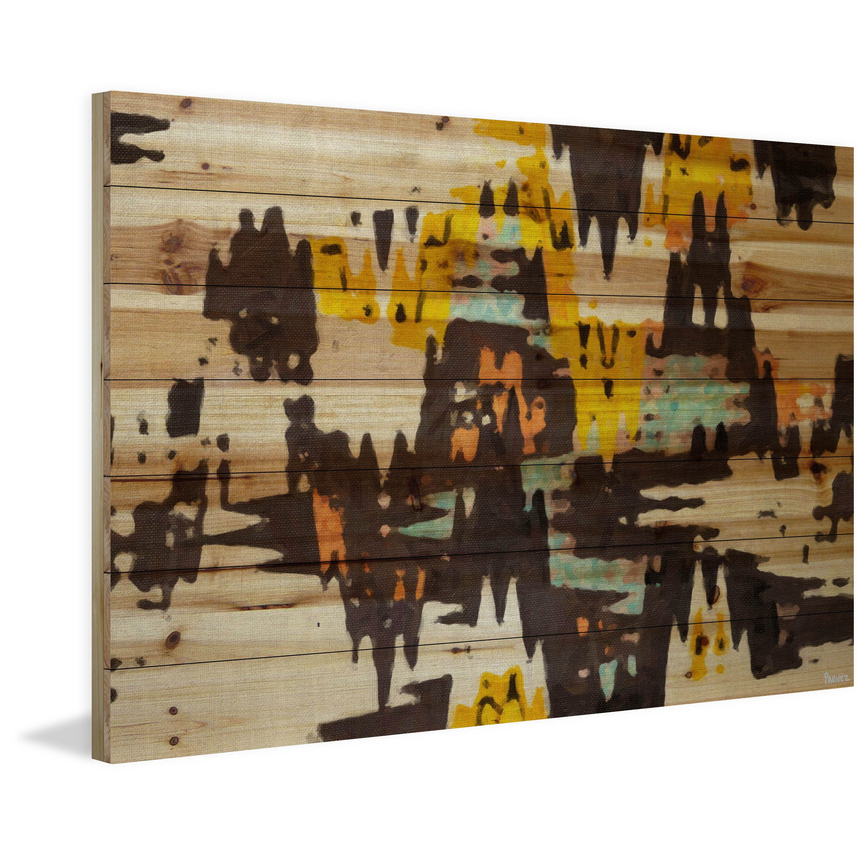 Parvez Michel Inc Parvez Taj - Scandinavian Wood Painting Print on Natural Pine Wood
