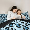 thumbnail image 5 of Homewish Cheetah Print 3-Piece Full Size Comforter Sets for Female Men,Black Blue Bedding Comforter Set,Geometric Stripes Lightweight Bedding Sets,Ultra Soft Home Decor,Reversible, 5 of 8