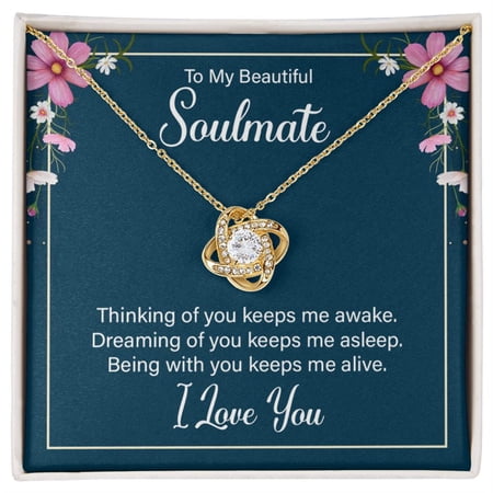 To My Soulmate, Thinking Of You Love Knot Necklace | To Wife | To Girlfriend
