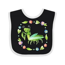 Inktastic Praying Mantis with Flowers and Leaves Boys or Girls Baby Bib