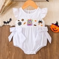 thumbnail image 2 of My First Halloween Outfit Baby Girl Ghost Pumpkin Romper Newborn Infant Girl Flying Sleeve Onesie Bodysuit Clothes, 2 of 7