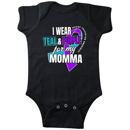 

Inktastic Suicide Prevention I Wear Teal and Purple for My Momma Gift Baby Boy or Baby Girl Bodysuit