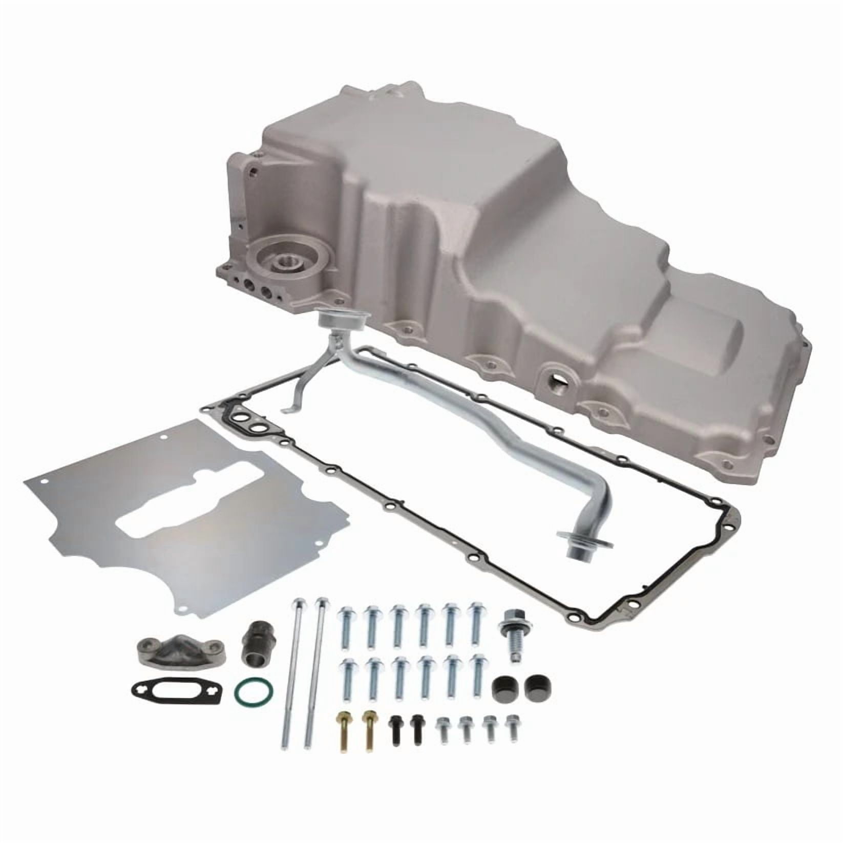Aluminum Rear Sump Low-Profile Retro-Fit Oil Pan for GM LS - Satin