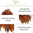 thumbnail image 3 of Nearly Natural 28in. Autumn Boston Fern Artificial Plant in Hanging Metal Bowl, Orange, 3 of 3