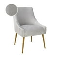 thumbnail image 5 of TOV Furniture Beatrix Pleated Light Grey Velvet Side Chair with Gold Legs, 5 of 8