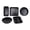 Black, variant on Xirurus 5-Piece Professional Carbon Steel Bakeware Set, Nonstick Baking Pans Kit with Cake Mold, Pizza Tray for Home Kitchen Oven, Gold (10.4 inches / 26.5 cm)