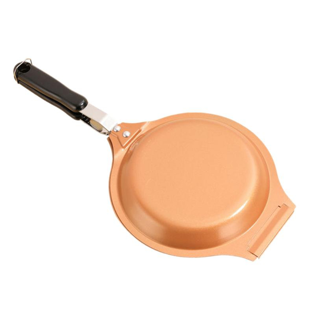 Sartén Antiadherente de 19 cm de Acero Inoxidable, Sartén Doble para Tortilla, Cocina de Inducción, Sarté